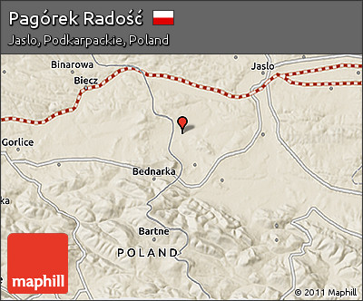 Shaded Relief 3D Map of Pagórek Radość