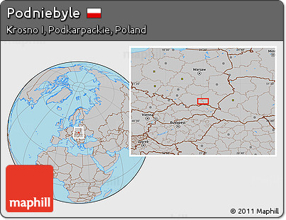 Gray Location Map of Podniebyle