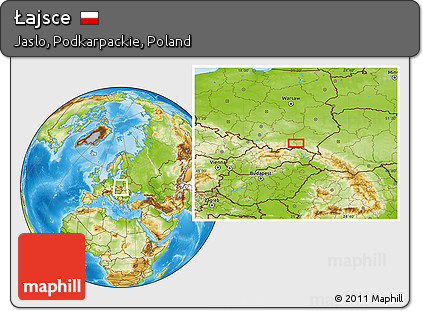 Physical Location Map of Łajsce