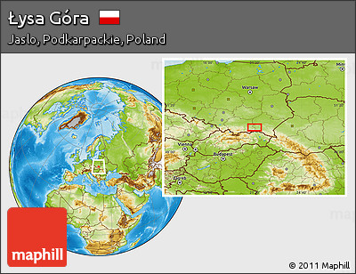 Physical Location Map of Łysa Góra