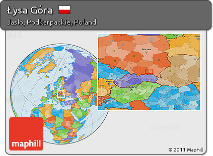 Political Location Map of Łysa Góra