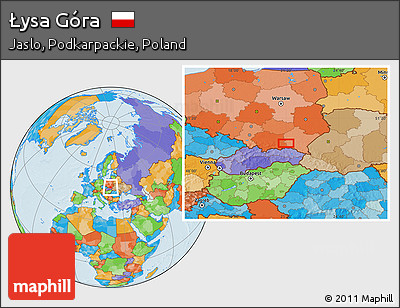 Political Location Map of Łysa Góra
