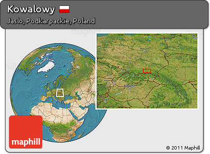 Satellite Location Map of Kowalowy