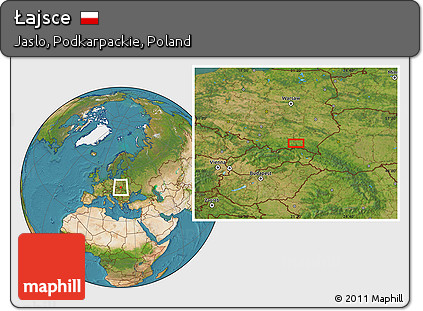 Satellite Location Map of Łajsce