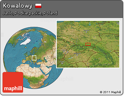 Satellite Location Map of Kowalowy