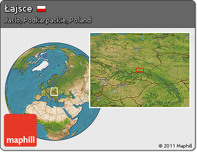 Satellite Location Map of Łajsce