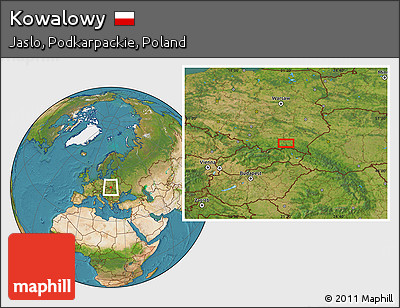 Satellite Location Map of Kowalowy