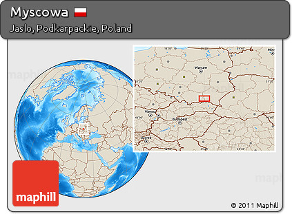 Shaded Relief Location Map of Myscowa
