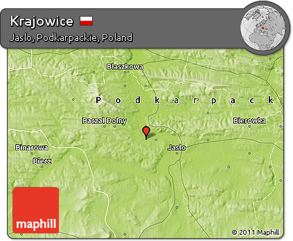 Physical Map of Krajowice