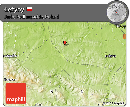 Physical Map of Łężyny