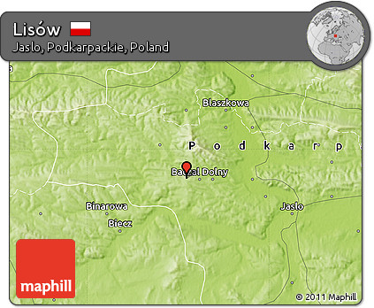 Physical Map of Lisów