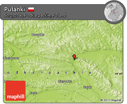 Physical Map of Pułanki