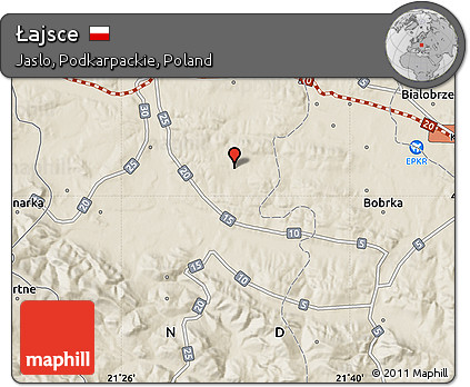 Shaded Relief Map of Łajsce
