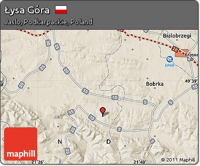 Shaded Relief Map of Łysa Góra