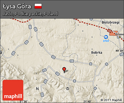 Shaded Relief Map of Łysa Góra