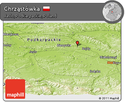 Physical Panoramic Map of Chrząstówka