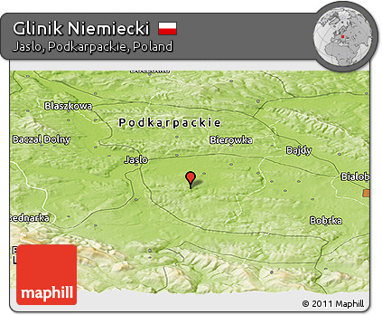 Physical Panoramic Map of Glinik Niemiecki
