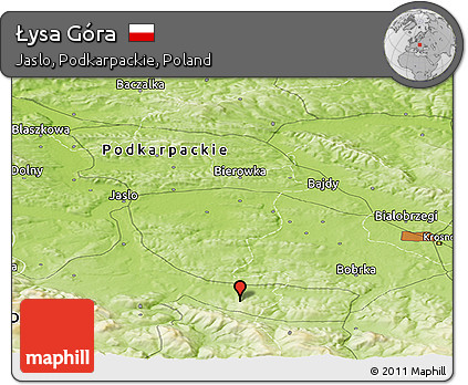 Physical Panoramic Map of Łysa Góra