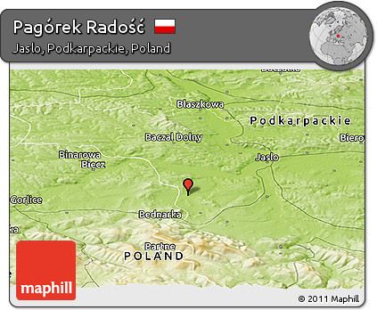 Physical Panoramic Map of Pagórek Radość