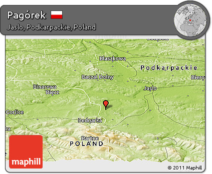 Physical Panoramic Map of Pagórek