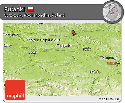 Physical Panoramic Map of Pułanki