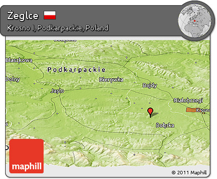 Physical Panoramic Map of Żeglce