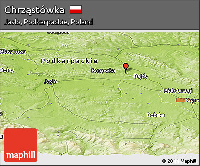 Physical Panoramic Map of Chrząstówka
