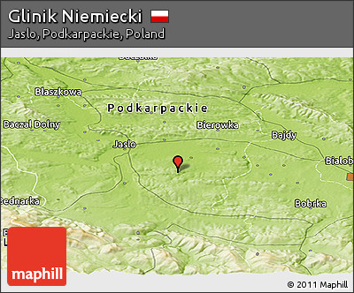 Physical Panoramic Map of Glinik Niemiecki