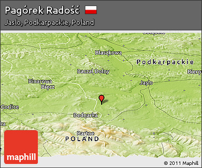 Physical Panoramic Map of Pagórek Radość