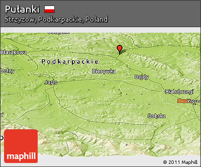 Physical Panoramic Map of Pułanki