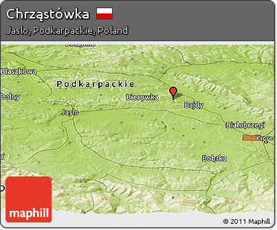 Physical Panoramic Map of Chrząstówka