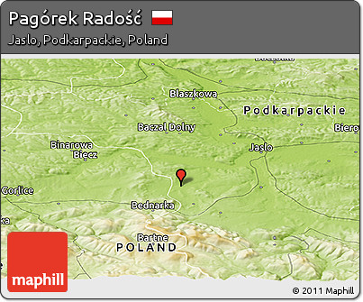 Physical Panoramic Map of Pagórek Radość