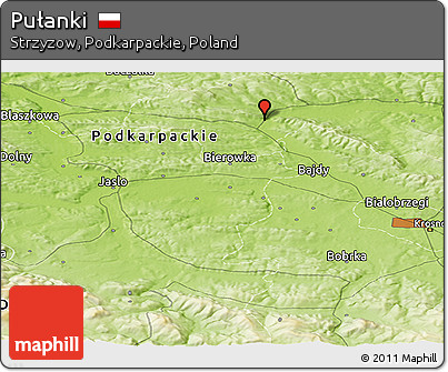 Physical Panoramic Map of Pułanki
