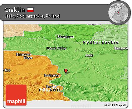 Political Panoramic Map of Cieklin