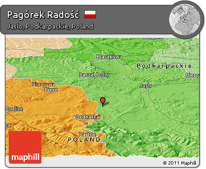 Political Panoramic Map of Pagórek Radość