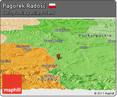Political Panoramic Map of Pagórek Radość