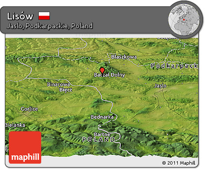 Satellite Panoramic Map of Lisów