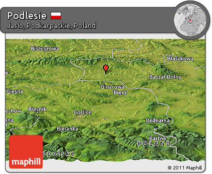 Satellite Panoramic Map of Podlesie