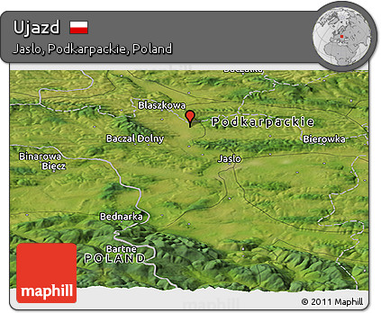 Satellite Panoramic Map of Ujazd