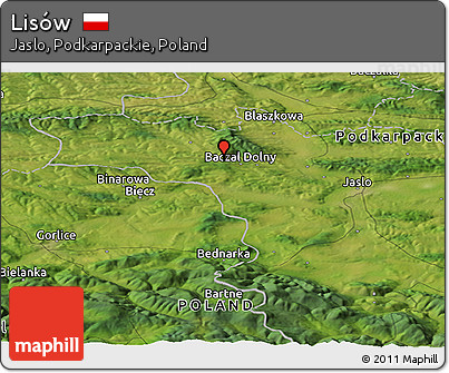 Satellite Panoramic Map of Lisów