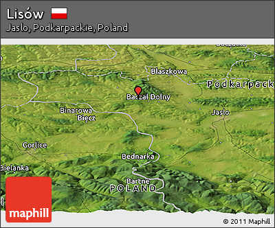 Satellite Panoramic Map of Lisów