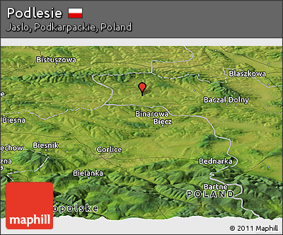 Satellite Panoramic Map of Podlesie