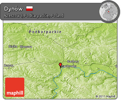 Physical 3D Map of Dynów