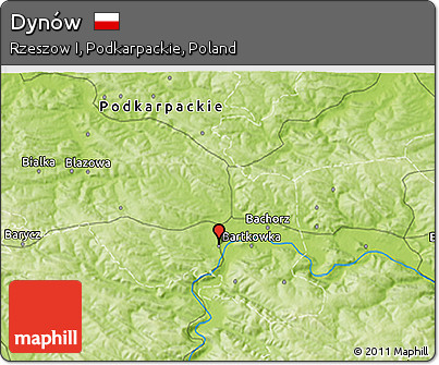 Physical 3D Map of Dynów