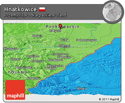 Political Panoramic Map of Hnatkowice