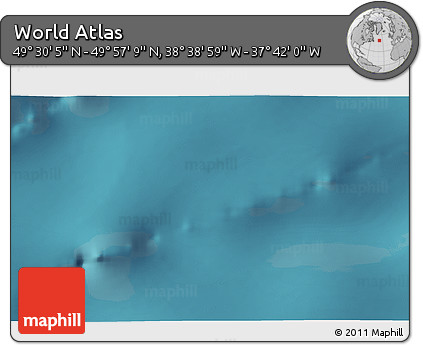 Satellite 3D Map of the Area around 49° 43' 37" N, 38° 10' 29" W