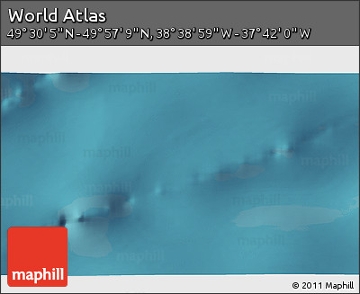 Satellite 3D Map of the Area around 49° 43' 37" N, 38° 10' 29" W