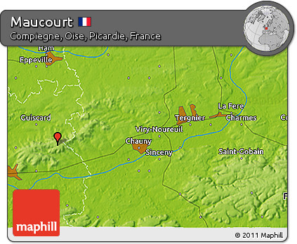 Physical 3D Map of Maucourt