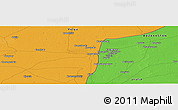Political Panoramic Map of the area around 49° 43' 37" N, 46° 49' 30" E