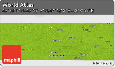 Physical Panoramic Map of the Area around 49° 43' 37" N, 47° 40' 29" E